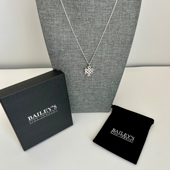 SLANE Sterling and Pave Eternity Knot Necklace - Picture 11 of 16